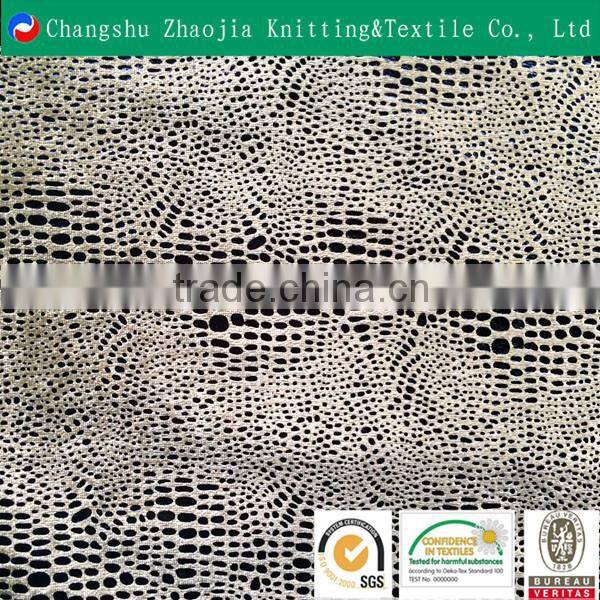 China manufacturer gold foil fake polyester snake pattern fabric panne velvet ZJ013