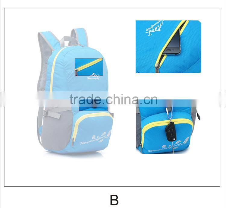 promotional folding travel backpacks bag,casual sports folding backpack,waterproof foldable leisure backpack