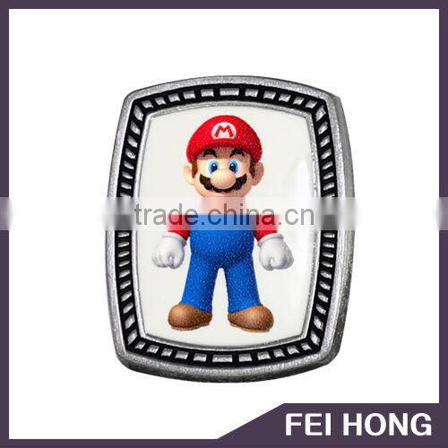 Custom own design good price digital Printing lapel badge with super mario