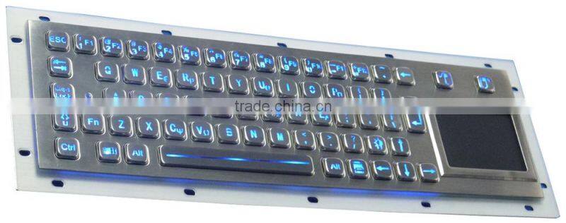 Vandal proof industrial public media center keyboard