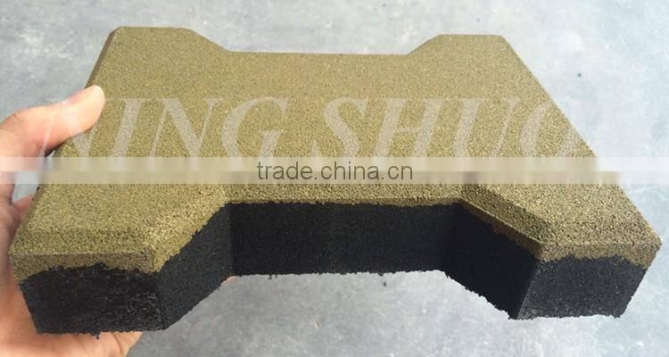 Factory price outdoor pathway rubber brick, playground bone rubber paver
