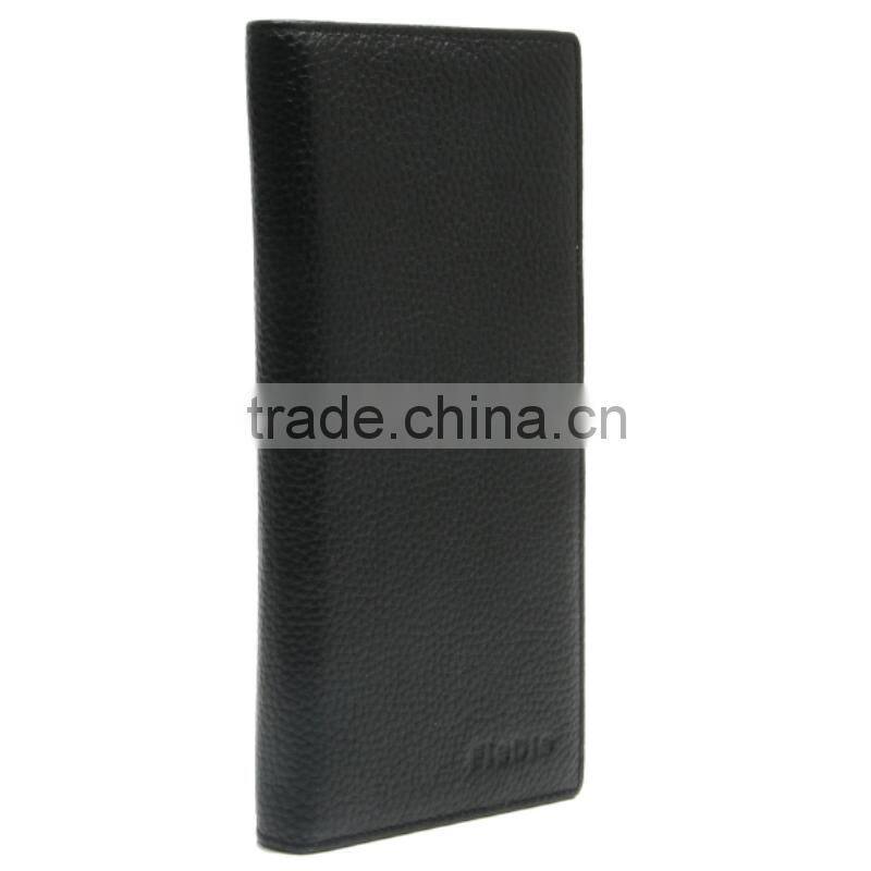CW967-001 2016 Boutique Men's Long Leather Wallet male genuine pebble leather black purse