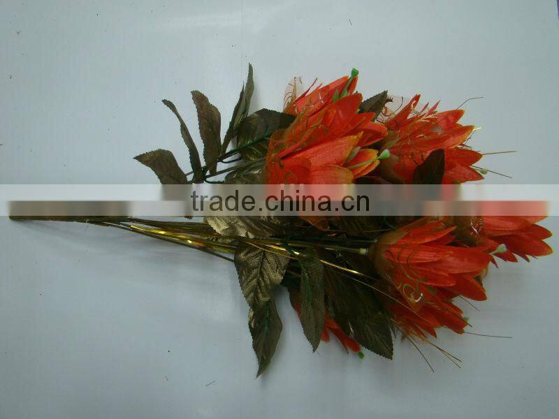 12 heads artificial flowers arrangements in vase
