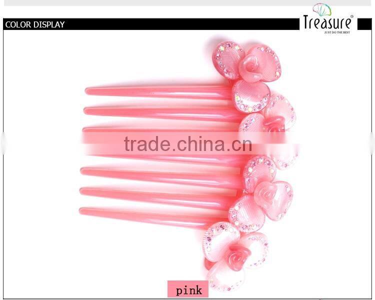 2015 latest new fashion girls flower hair combs fashion hair accessories wholesale china