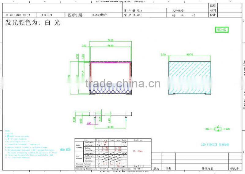 12864 COG lcd module display ,Yellow-Green transparent dot-martix lcd display
