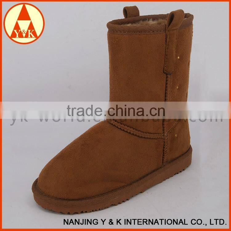 gold supplier china warm leather snow boots
