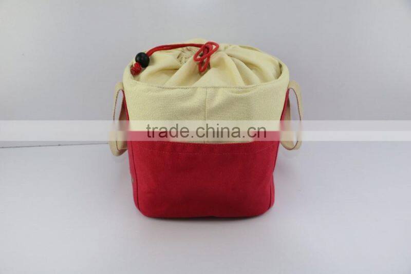 2016 new design cooler bag cotton lunch bag fashion drawstring cooler bag