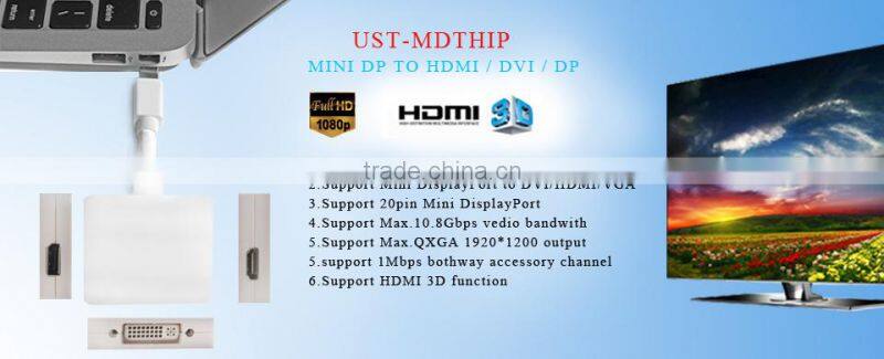 Hot sales Mini DP to HDMI DVI DP Cable Convertor Special for Macbook Air/Pro
