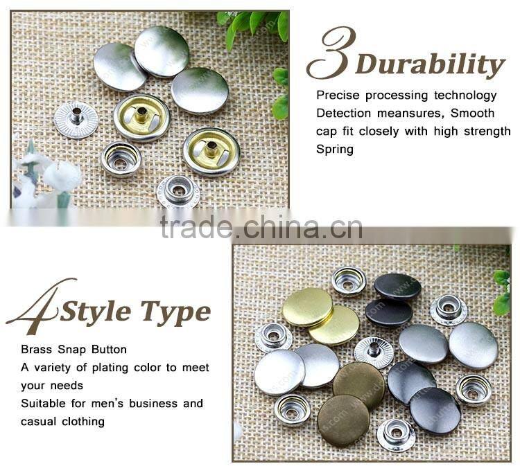 New Fashion Metallic Colors Durable in Nickle Free Ring Snap Button For Coats