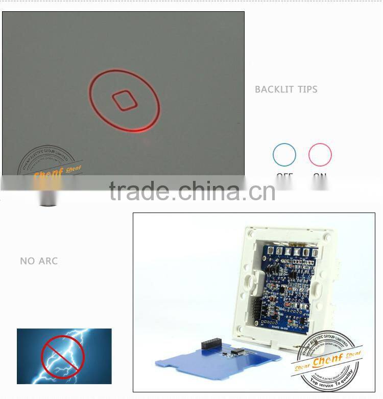 CE Approval Glass Panel Smart Wall Touch Sensitive Light Switch