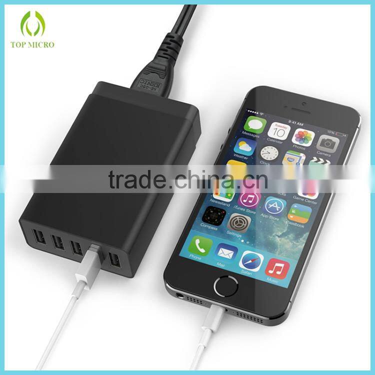 2016 Wholesales with 1.6M Power Cable 6A/8A Multiple 5-Port USB Travel Wall Charger
