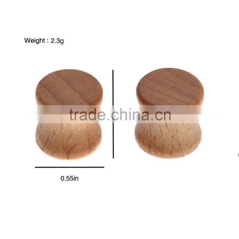 7 Pairs Organic Wood Saddle Plug Ear Plug Earlet Flesh Tunnel - Available in Size 8mm - 20mm