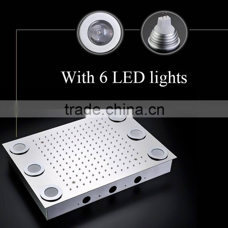 led rain shower head square shower massage jets remote color changing bath accessories stainless steel rainfall head shower
