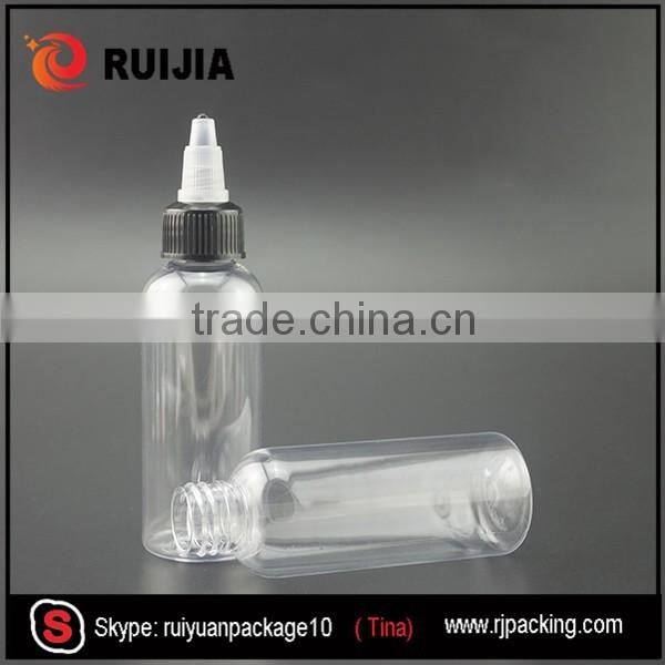 wholesale clear empty fancy twist e-dropper 100ml pet bottle