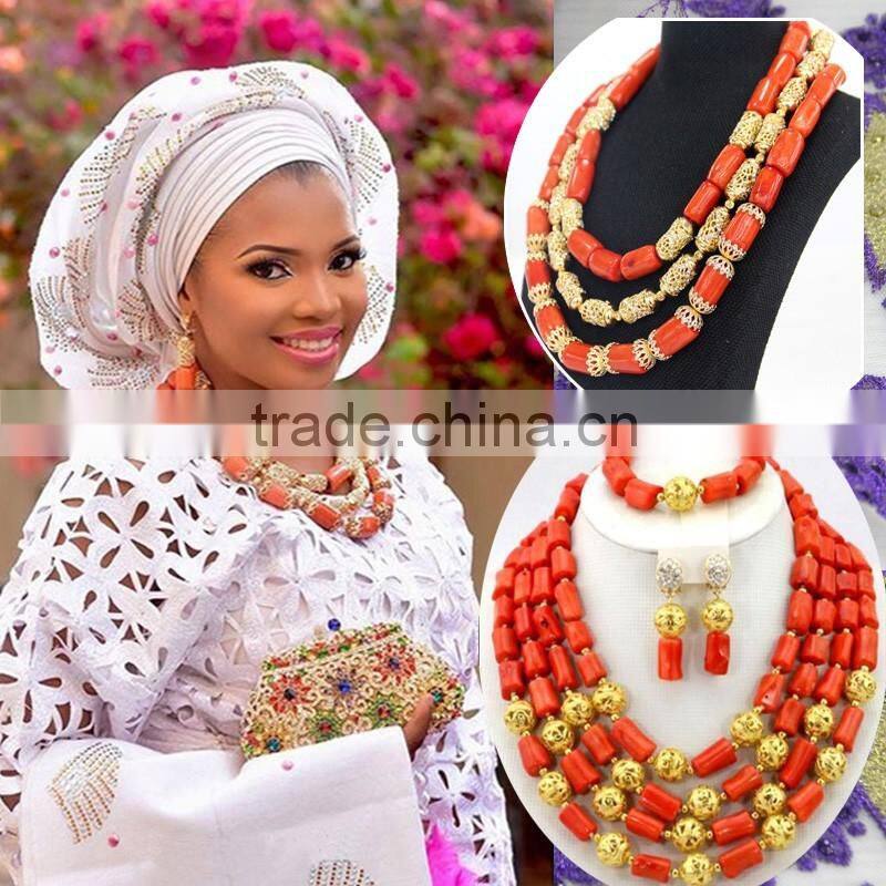 Latest design coral beads for Nigeria wedding/Coral beads jewelry designs for both men and women/Coral beads for sale