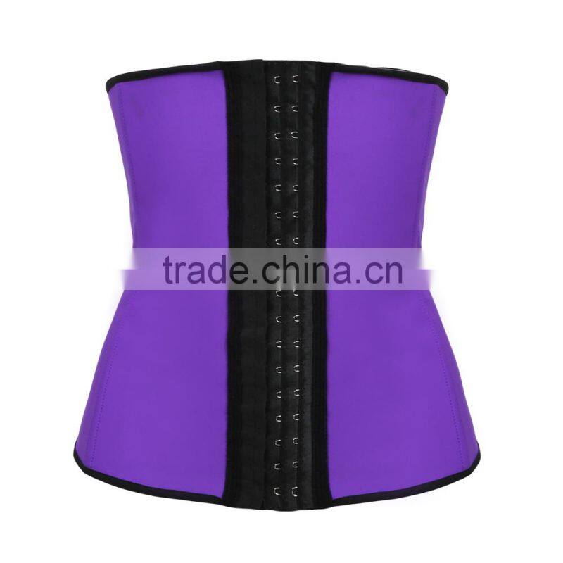 6 colors 9 steel boned women latex waist training corsets wholesale rubber corsets