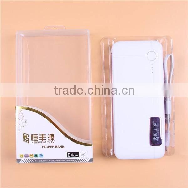 Factory Wholesale 12000mAh 3 USB Power Bank with Torch Light