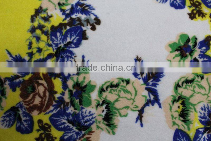 spandex polyester printed velvet fabric