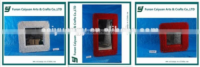 Wooden high wicker framed home decoration handmade mirror design