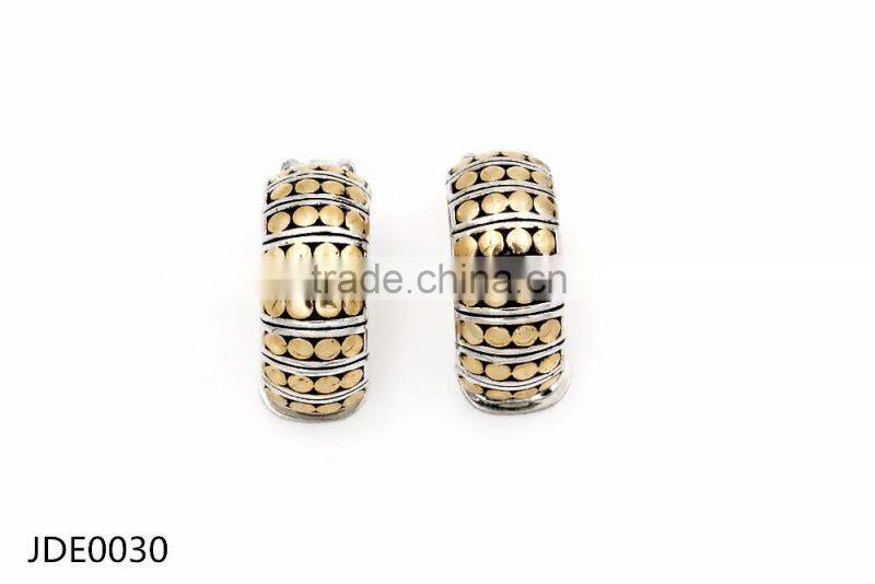 New fashion2016 wholesale Juyuan Double color plated whole sales earrings