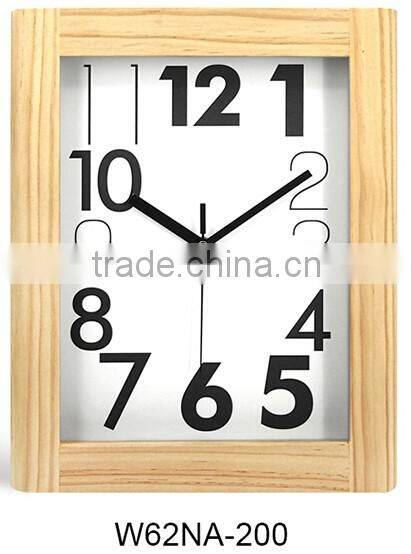 rectangled oak wooden wall clock decoration items