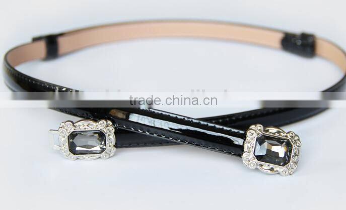 PU with rhinestone buckle belt