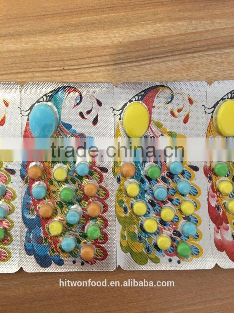 Hitwon tablet candy with peacock fruit pressed candy