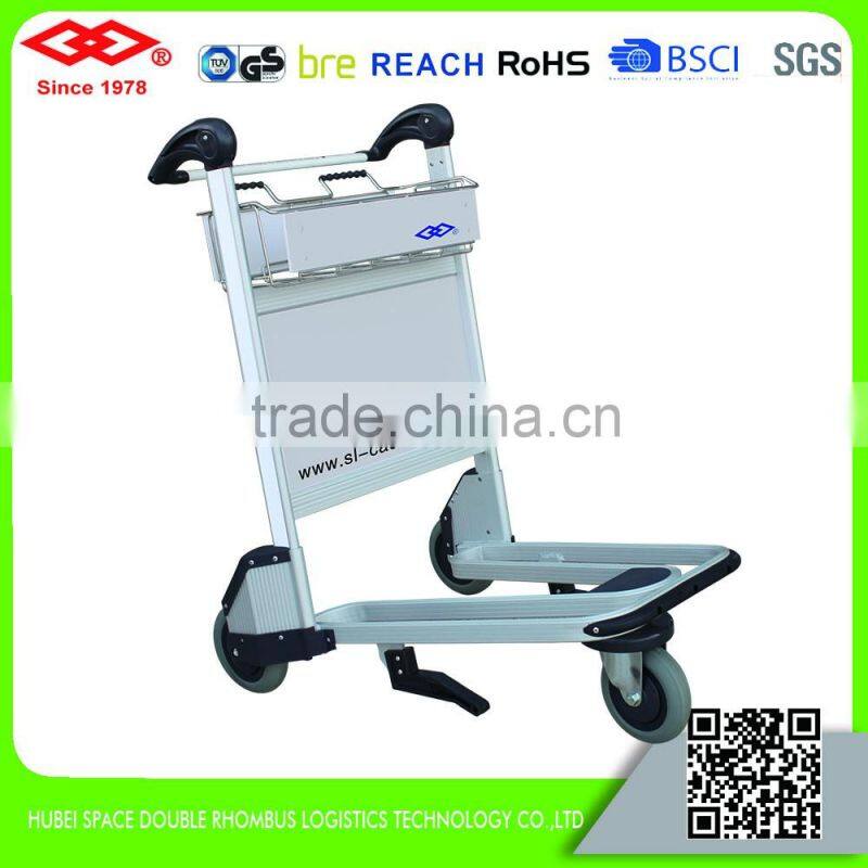 2016 new design three wheels high strength aluminium airport trolley with brake