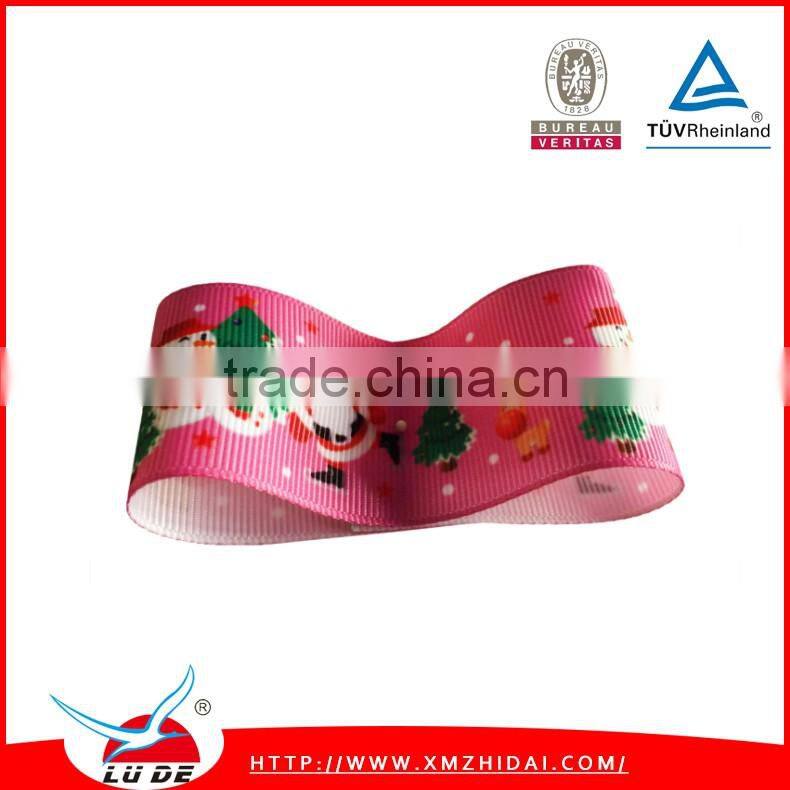 High Quality Factory Price Colorful Printed Christmas Grosgrian Ribbon Tape