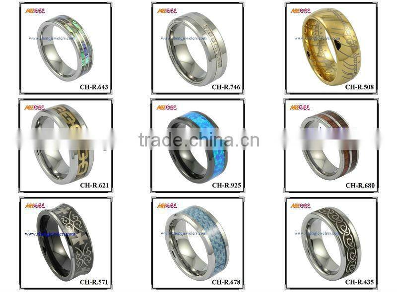 Newest style Tungsten&Ceramic combined ring fashion black rings