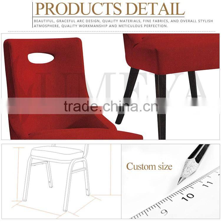 Wholesale luxury wood look legs dining chair modern with red fabric