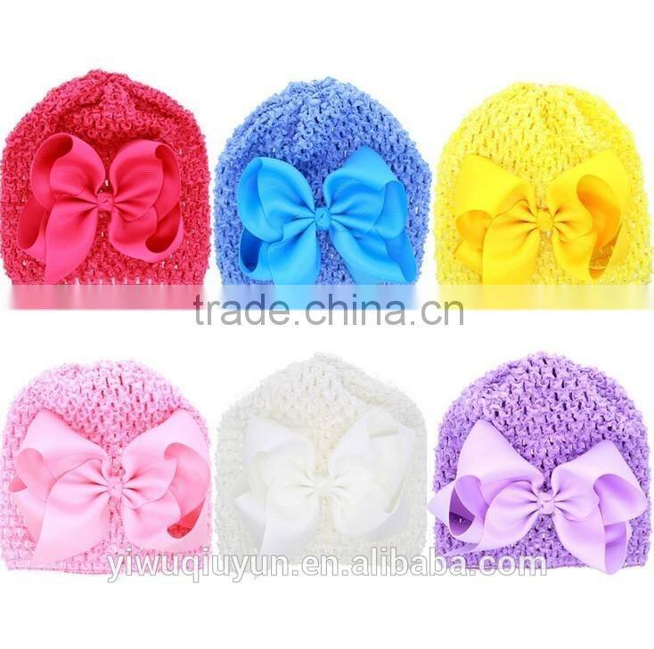 New Xmas Neonatal baptism cap Owl stars Baby Hat Keep Warm Double Layer Beanie Hats bow Knitted Cotton Caps