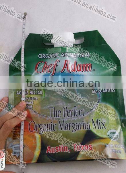 refillable plastic water bag with spouted drink water bag