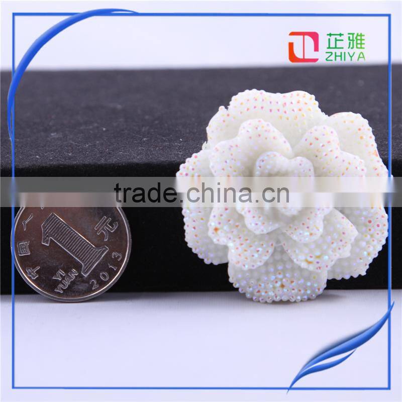 45mm resin rose flower Round Flatback Cabochon Craft Embellishment