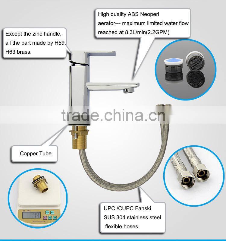 Zinc Handle Brass Basin Wash Basin Tap