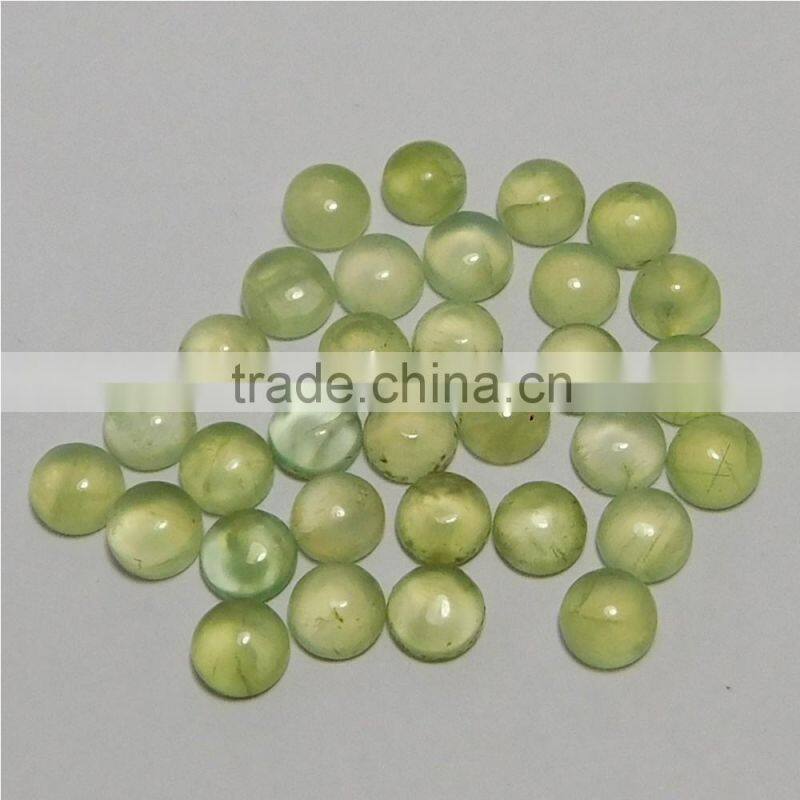 NATURAL PREHNITE CABOCHON GOOD COLOR & QUALITY 6 MM ROUND LOT