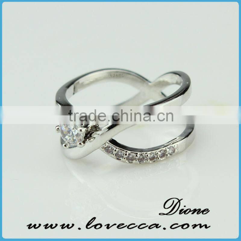 zircon Crystal Love heart Ring 5.5/6/7/8/9 Size
