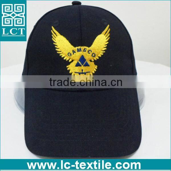 LCTN1871 vintage black heavy cotton fifted baseball bump cap