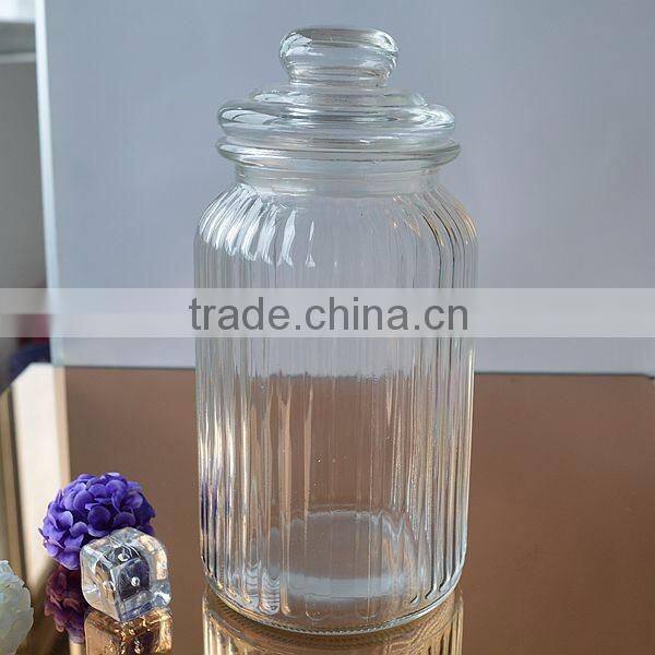 1300ml clear storage glass jar with lid storage bottle