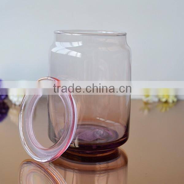 20oz Colored storage glass jar with lid wholesale