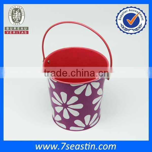 Small Metal Tin Bucket Garbage Can With Handle Customer New Design