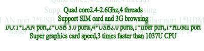 Thin Client 8G RAM 320G HDD Pentium Baytrail Mini Itx PC J2900 with Baytrail Quad-core CPU support SIM Card Mini PC With Fan