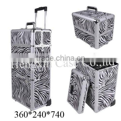 Professional make up case, PVC makeup box, hard case trolley bag