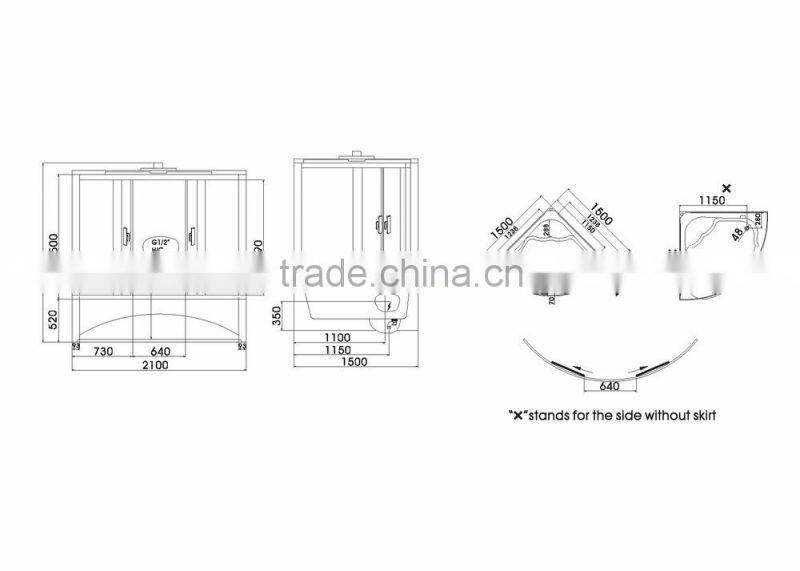 CRW AE009 Modern portable outdoor personal Shower Steam Room
