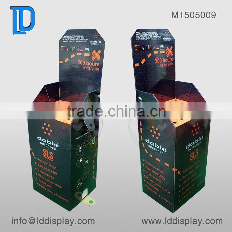 Custom style cardboard retail dump bins for product promotion in supermarket