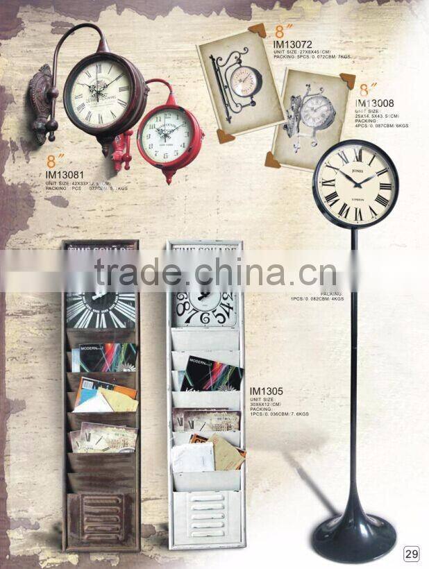 Outdoor Waterproof Double Sides Metal Clock Home Garden Clock