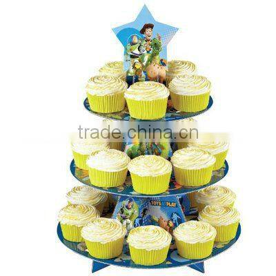 3 tier cardboard PRINCESS CUPCAKE STAND Cinderella Snow White Cake Cupcake Tree Stand Party Birthday Decoration
