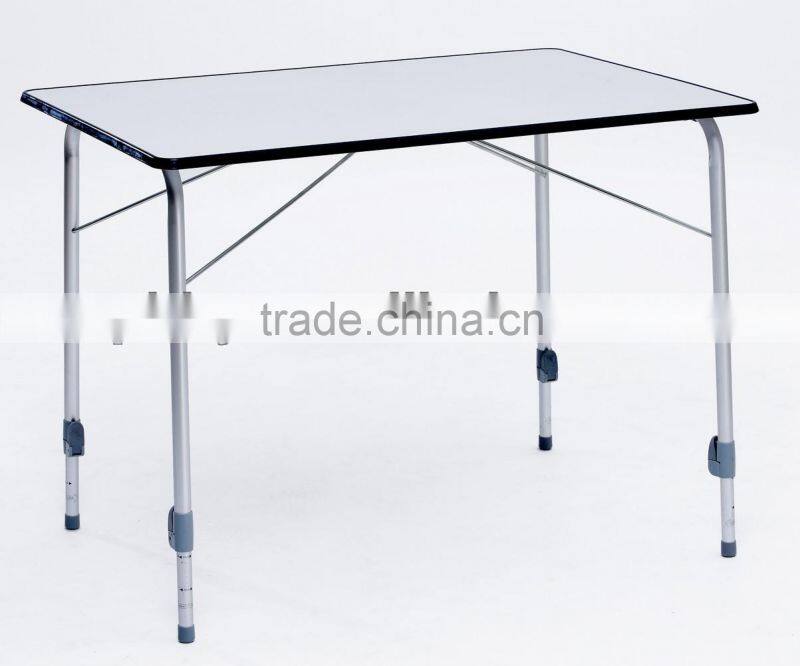 cheap foldable height ajustable alu tube MDF folding camping table