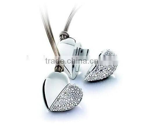 Jewerly heart sharpe pendent quality 64GB usb flash drive wedding gifts