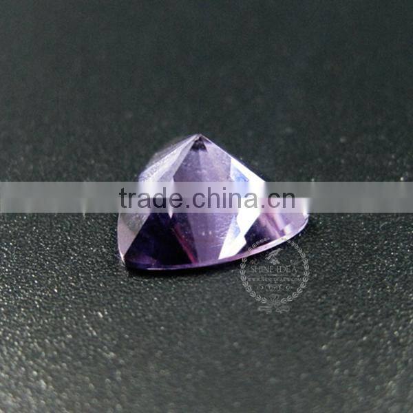 10MM triangle shape faceted cut natural purple amethyst semi precious loose stone gemstone DIY ring earrings cabochon 4160009